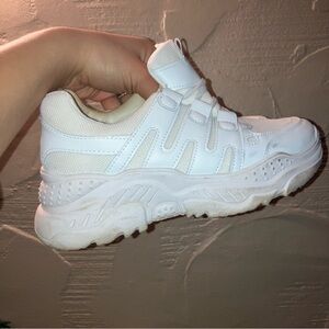 Women’s White Athletic Chunky Sneakers - Casual Comfort